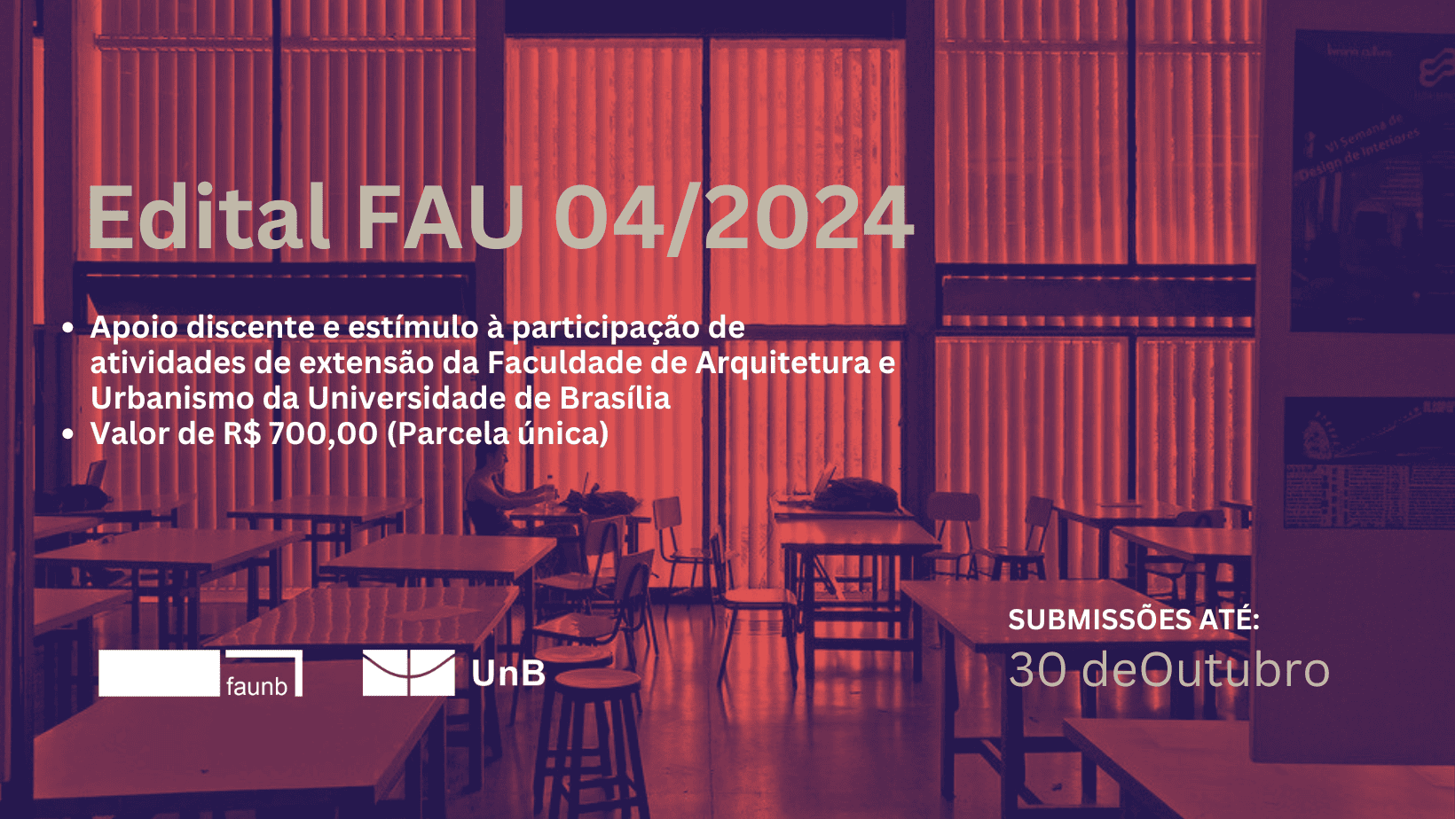 Edital de assistência estudantil da FAU